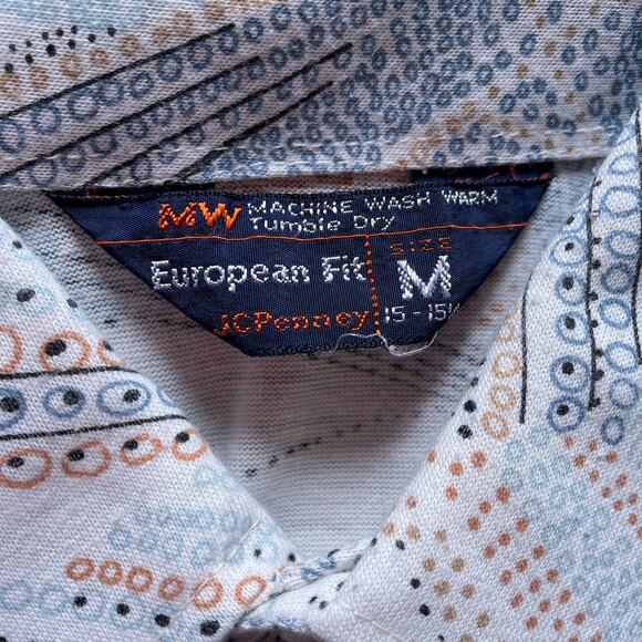 Vintage 1970's JC Penney Button Up Shirt Euro Psychedelic Mens Top Size S/M - Picture 8 of 8